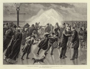 Kerkparade in Brighton, een stormachtige dag